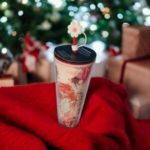 Brand New Starbucks Red Floral Tumbler